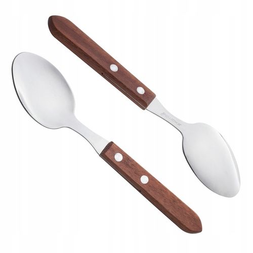 6x łyżka stołowa z drewnianą rączką SZTUĆCE do grilla na piknik na Arena.pl