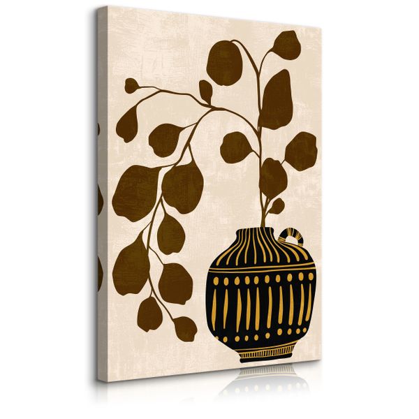 Obraz Na Płótnie Liście Azteckie Wzory Martwa Natura Styl Boho 30cm x 40cm zdjęcie 1