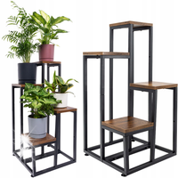 KWIETNIK 70 cm stojący metalowy stojak na kwiaty 4 poziomy półki loft PLAZA