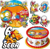 ZESTAW OPŁATEK NA TORT 30CM + 17 POSTACI - SUPER ZINGS + IMIĘ 24CM 26CM