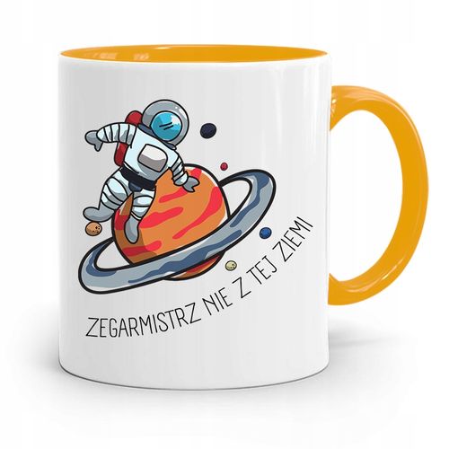 Kubek Żółty Dla Zegarmistrza Nie Z Tej Ziemi Z Nadrukiem Ze Zdjęciem na Arena.pl
