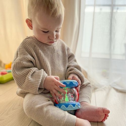 WOOPIE BABY Bębenek Pozytywka Projektor 3w1 Zabawka Muzyczna dla Niemowląt + Walec Roller do Nauki Raczkowania na Arena.pl