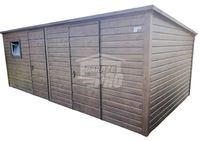 Domek ogrodowy - schowek 6x3 2x drzwi + okno  ciemny orzech GP219