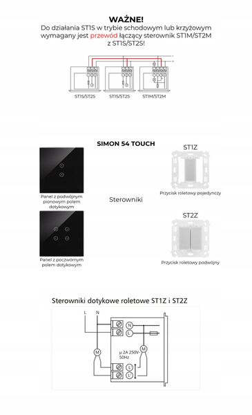 SIMON 54 TOUCH PANEL DOTYKOWY MODUŁ ZASTYGŁA LAWA zdjęcie 3