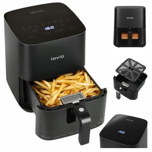FRYTKOWNICA BEZTŁUSZCZOWA AIR FRYER FRYTOWNICA LOVIO 5L 8 PROGRAMÓW na Arena.pl