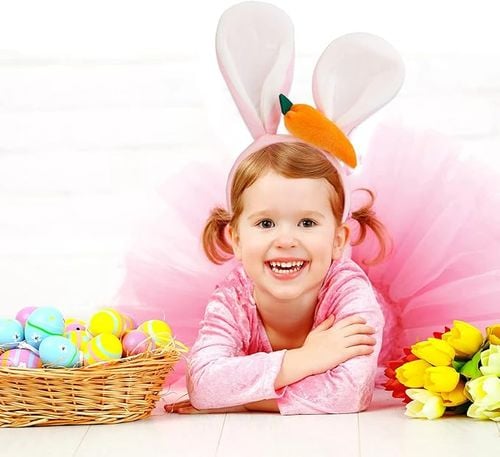 Zestaw Opaski na Głowę Uszy Królika 3 Sztuki Pluszowe Różowe Białe Szare na Arena.pl