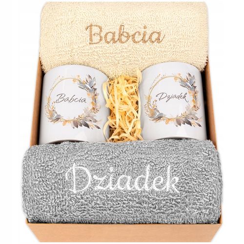 Prezent dla Babci Dziadków RĘCZNIKI KUBKI Dzień Babci i Dziadka db na Arena.pl