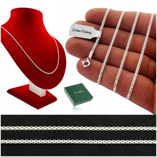 PIĘKNY SREBRNY ŁAŃCUSZEK DAMSKI BISMARK 925 2 MM PREZENT DLA NIEJ + GRAWER na Arena.pl