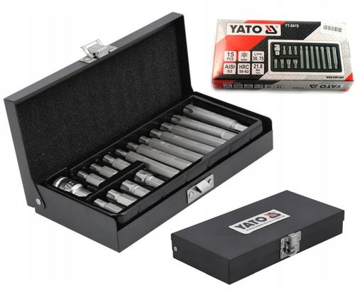 YATO ZESTAW 15 BITÓW KOŃCÓWEK WKRĘTAKOWYCH RIBE 30x70mm KOMPLET YT-0419 na Arena.pl