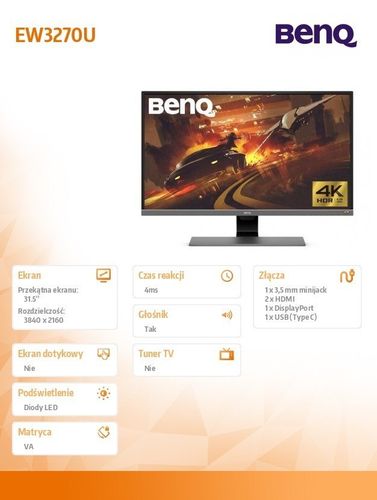 Monitor 32 cale EW3270UE 4K Czarny na Arena.pl