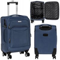 GRANATOWA WALIZKA NA OBROTOWYCH KÓŁKACH BLACK HORSE MAŁA KABINÓWKA