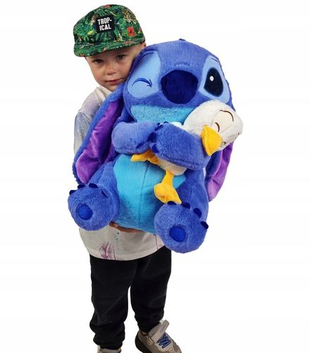 Duża Pluszowa Maskotka STICH i Kaczka Lilo 2 Pluszaki Zestaw z Kocykiem na Arena.pl