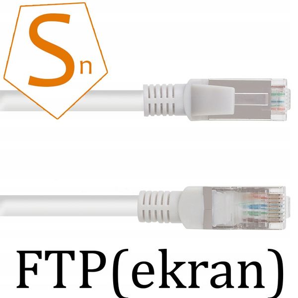 Kabel LAN patchcord RJ45 FTP F/UTP cat 5e 2M szary zdjęcie 2