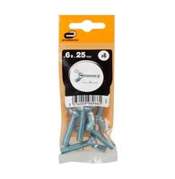 Śruba 6x25mm metryczny skok gwintu 6 szt. łeb motyl fra