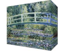 Obraz 20x20cm Water Lilies and Japanese Bridge, Monet Vintage