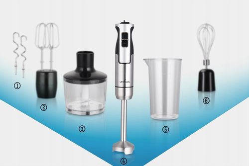 BLENDER WIELOFUNKCYJNY RĘCZNY ROZDRABNIACZ MOCNY 1200W Srebrny MIKSER na Arena.pl