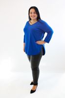 Bluzka oversize w serek Benita Chabrowa UNI