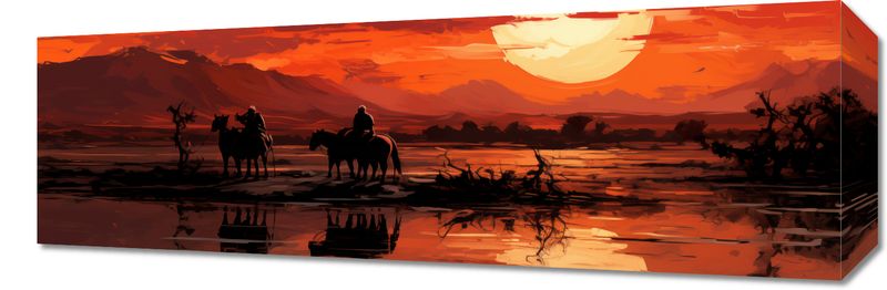 Obraz 60x20cm Zachód Słońca na Prerii zdjęcie 1