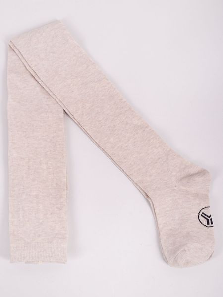 Rajstopy dziewczęce bawełniane ze srebrną nitką beżowe 92-98 YOCLUB zdjęcie 4