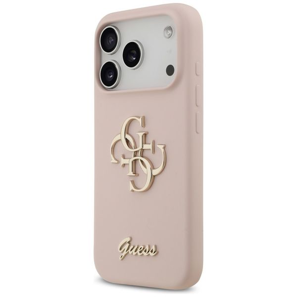 Etui Guess Silicone Big 4G Script do iPhone 17 Pro różowy zdjęcie 2