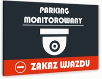 Tabliczka znak informacyjny 40x30 Antracyt PARKING MONITOROWANY Dibond