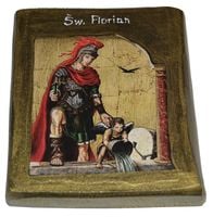 Ikona Święty Florian patron strażaków, hutników i koksowników, kominiarzy