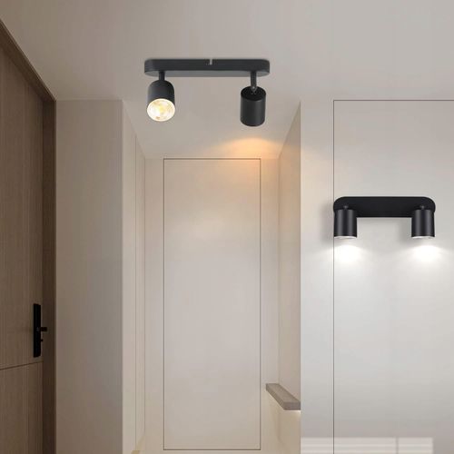 Lampa sufitowa czarna nowoczesna 2-świetlny spot sufitowy reflektory LED na Arena.pl