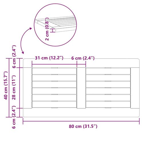 Blat stołu Brązowy 80 x 40 x 2 cm lite drewno akacjowe na Arena.pl