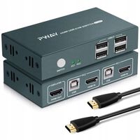 PRZEŁĄCZNIK WYJŚCIOWY KVM HDMI 2 W 1 PWAY 4K @30HZ HDMI DOWNSTREAM HUB PRO