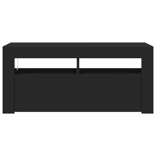 Szafka pod TV z oświetleniem LED, czarna, 90x35x40 cm na Arena.pl