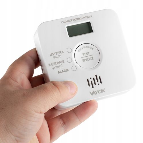 CZUJNIK CZADU DETEKTOR TLENKU WĘGLA WYKRYWACZ 10LAT ŻYWTONOŚCI 85db VAYOX na Arena.pl