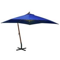 Emaga Parasol ogrodowy wiszący, na jodłowym słupku, lazurowy, 3x3 m