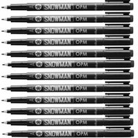 Foliopis cienkopis Snowman OPM 1,0 mm wodoodporny czarny 12 szt