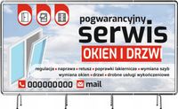 Baner oczkowany 100x50 cm Usługi serwisowe okien i drzwi