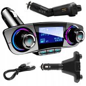 Transmiter Bluetooth FM Ładowarka 2x USB 2.1A SD
