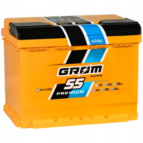 Akumulator Grom Racing 55Ah 510A EN PRAWY PLUS na Arena.pl