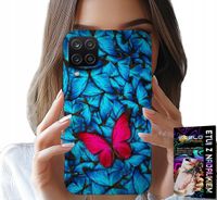 ETUI DO SAMSUNG GALAXY A22 5G - NIEBIESKIE MOTYLKI, MOTYL, KOBIECE WZORY