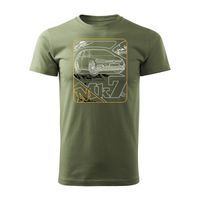 Koszulka z samochodem VW Golf 7 VII męska khaki REGULAR XL