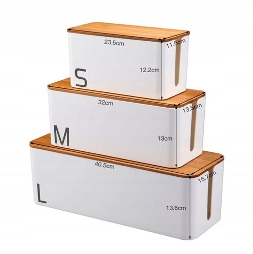 POJEMNIK ORGANIZER NA KABLE LISTWY BOX DREWNO M na Arena.pl