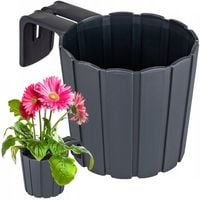 Doniczka Balkonowa Na Balustradę Poręcz Z Hakiem Donica Antracyt