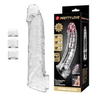 Pretty Love Extension Penis Sleeve With Modular Length Blocks – Clear – 26