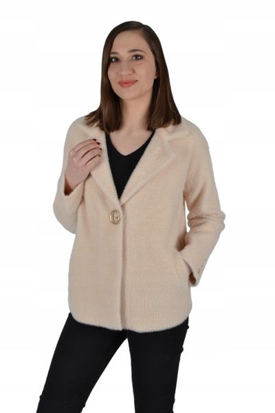 KURTKA ŻAKIET MARYNARKA ALPAKA KOŁNIERZ OVERSIZE zdjęcie 1