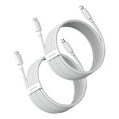 2x kabel przewód simple wisdom iphone lightning - usb-c 20w 1.5 m - biały
