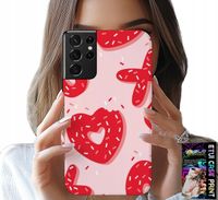 ETUI DO SAMSUNG GALAXY S21 Ultra - KOBIECE, MODNE WZORY XOXO SERCE + FOLIA