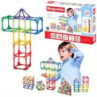 KLOCKI MAGNETYCZNE KONSTRUKCYJNE UKŁADANKA 110 EL.
