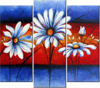 90 80CM OBRAZ T3 ELEM POLNE KWIATY DRUK ŚCIENNY