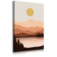 Obraz Do Salonu Jezioro Góry Pejzaż Abstrakcja Styl Boho 20cm x 30cm