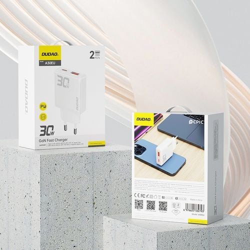 ładowarka sieciowa gan a30eul 30w usb-a usb-c - biała na Arena.pl
