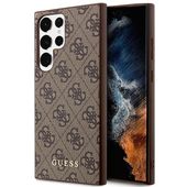 Guess GUHCS23LG4GFBR S23 Ultra S918brązowy/brown hard case 4G Metal Gold Lo