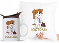 Zestaw Poduszka + Kubek Prezent Dla Weterynarza Z Nadrukiem Ze Zdjęciem